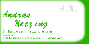andras metzing business card