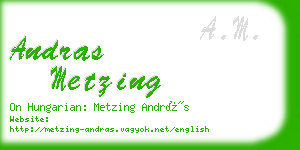 andras metzing business card